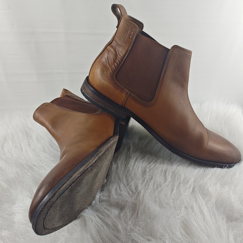 Bostonian Commonwealth Mens 13 Brown Leather Chelsea Boots Fashion Dress Shoes View 5